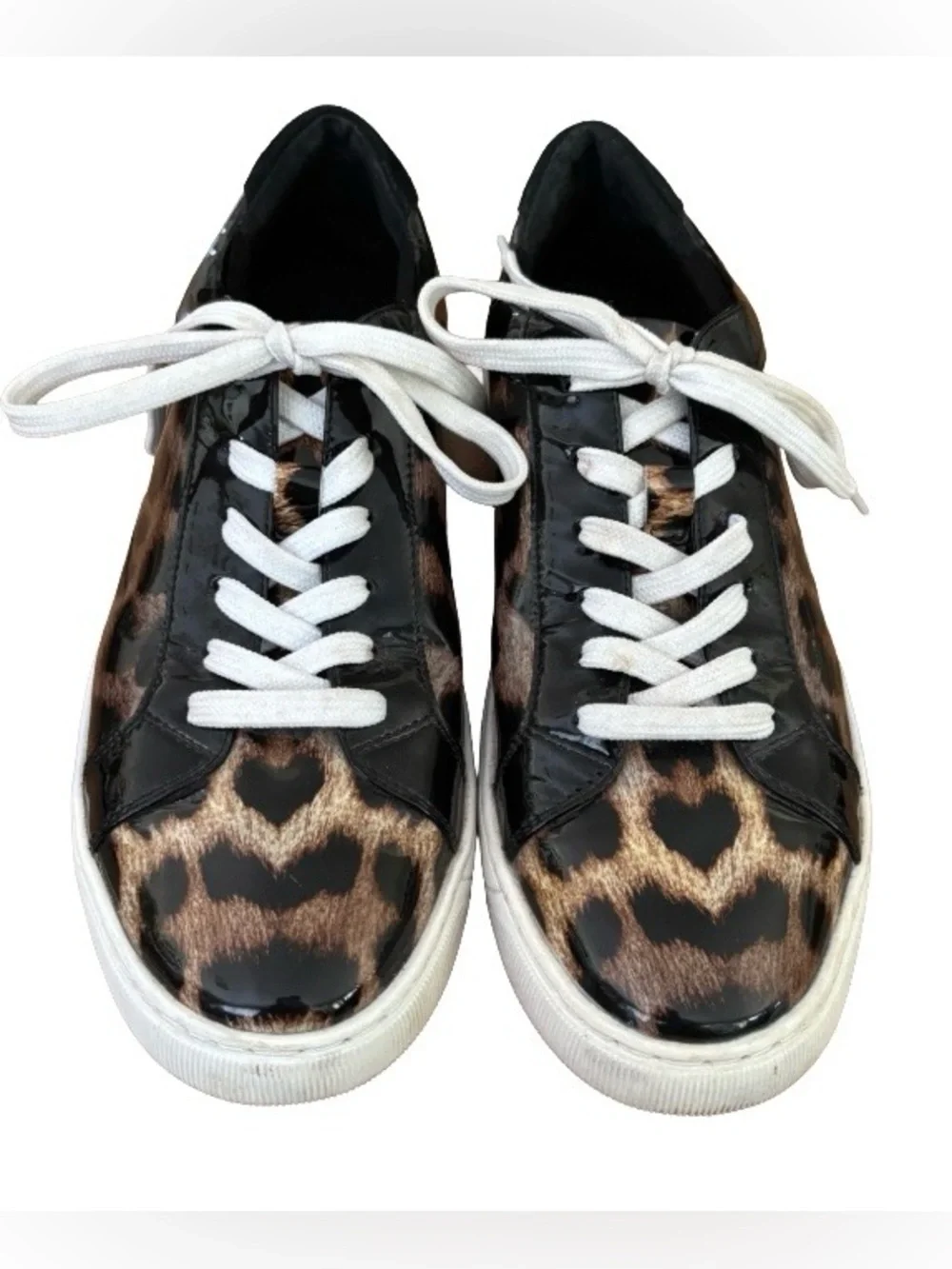 Vaneli Sport Colter Camel Leopard & blk patent lace up Snkrs WM 7.5 athleisure